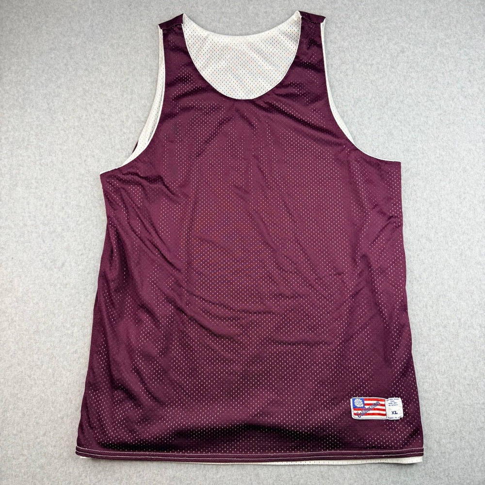 Cobblestones Reversible Basketball Jersey Maroon White Mesh Tank Top Mens XL USA